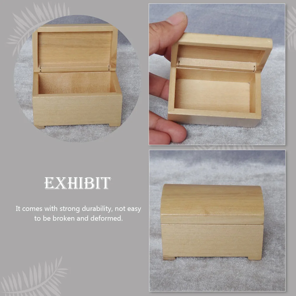 Mini Wood Treasure Box 1:12 Scale Mini House Miniature Treasure Chest Model