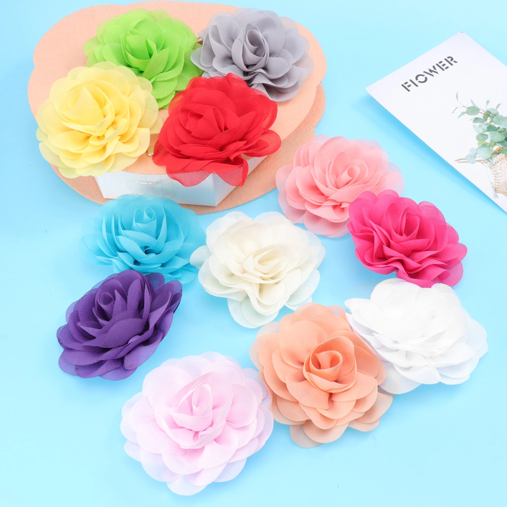 12pcs Beautiful Solid Color Flower Decorative Dress up Ornament for Pet Mixed Color