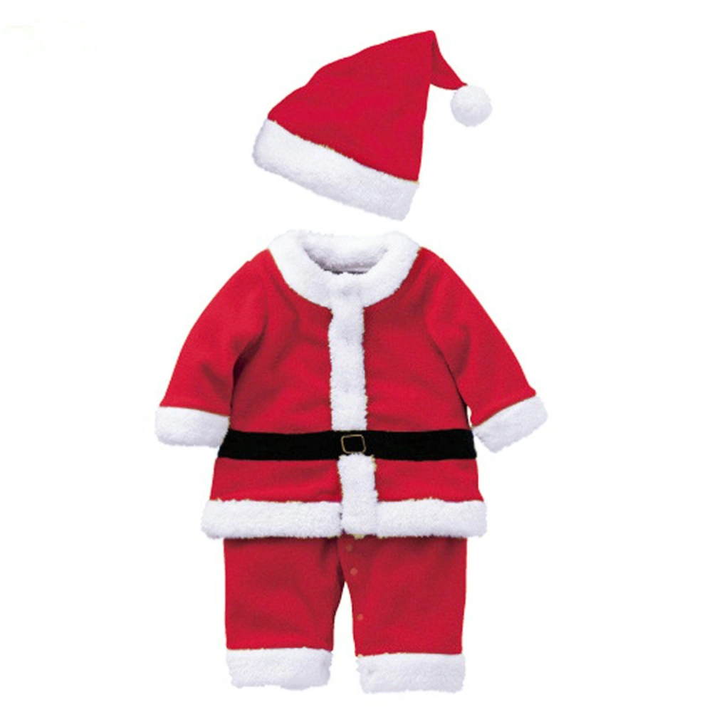 1 Set 70cm Stature Kids Santa Claus Suit Xmas Party Cosplay Costume Hat and Clothes for Boy