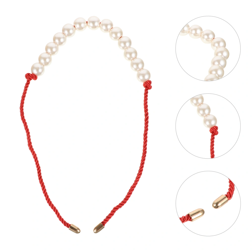 1 Pc Elegant Bag Supply Versatile Bag Chain Creative Pearl Chain (Red)