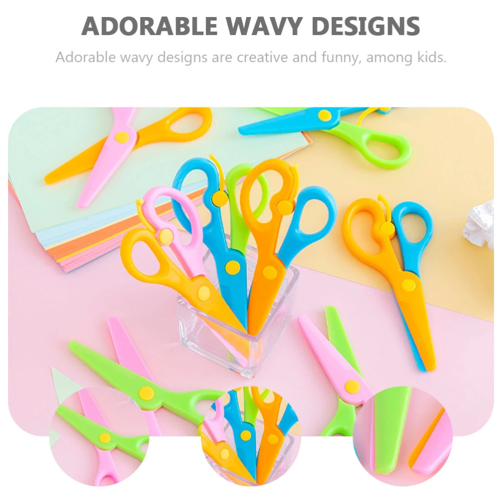 12PCS Children Colorful Scissors Craft Scissors Kids Practical DIY Scissors