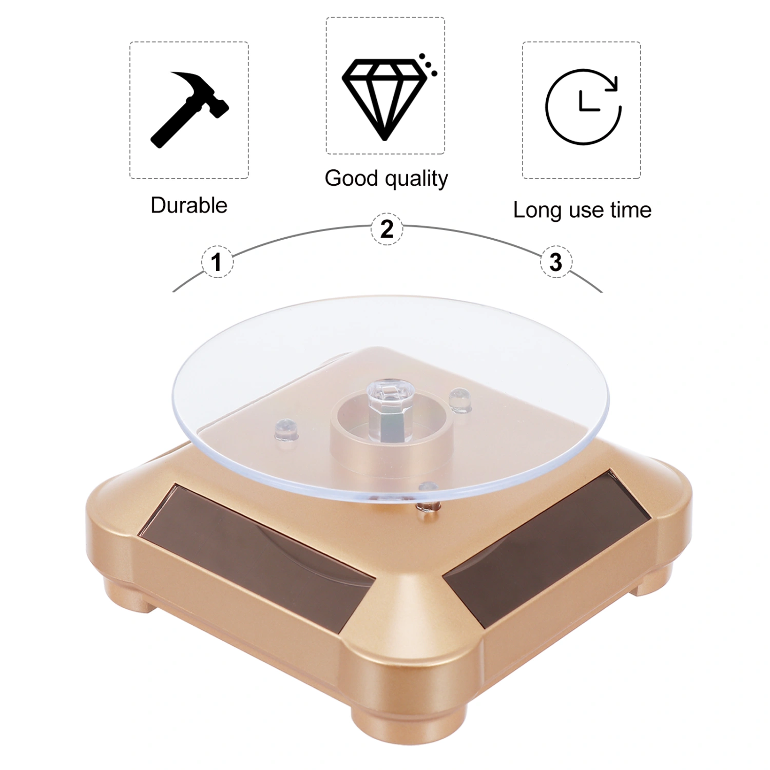 Solar Watch Display Stand 360° Rotating Turntable Jewelry Display Stand