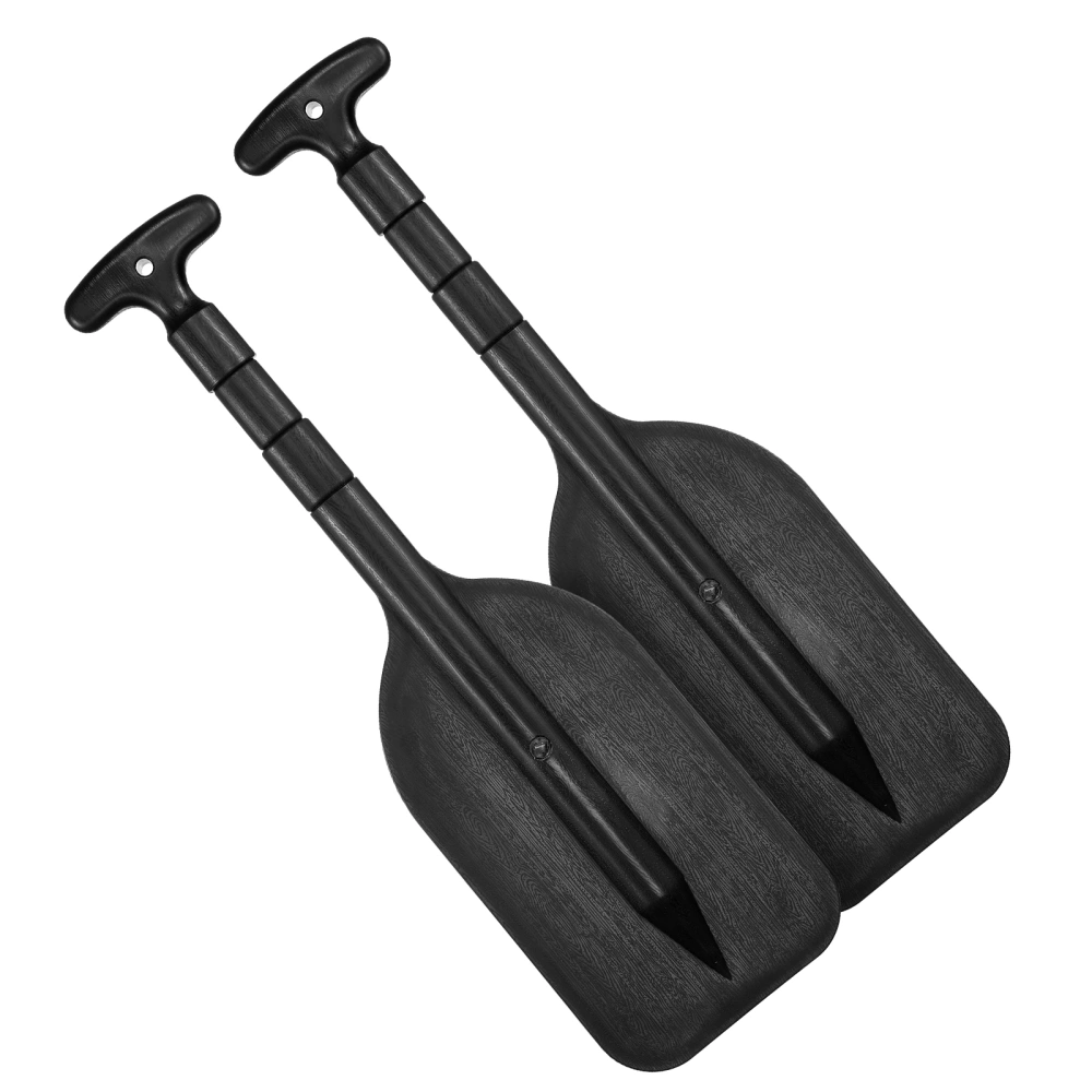 Clispeed 2pcs Telescopic Paddles Floating Surfing Paddles Canoe Kayak Paddles Aluminum Alloy Shaft Paddles for Kids Adults (Black)