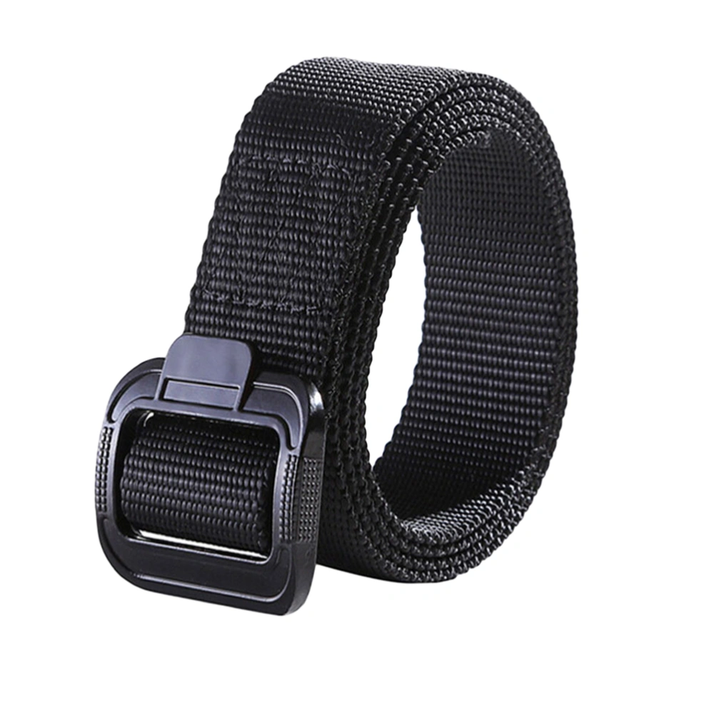 Men's Outdoor Tactical Belt Buckle Military Belt 1.5 inch Sports Nylon Casual Belt Mountain Climbing Belt (Black)