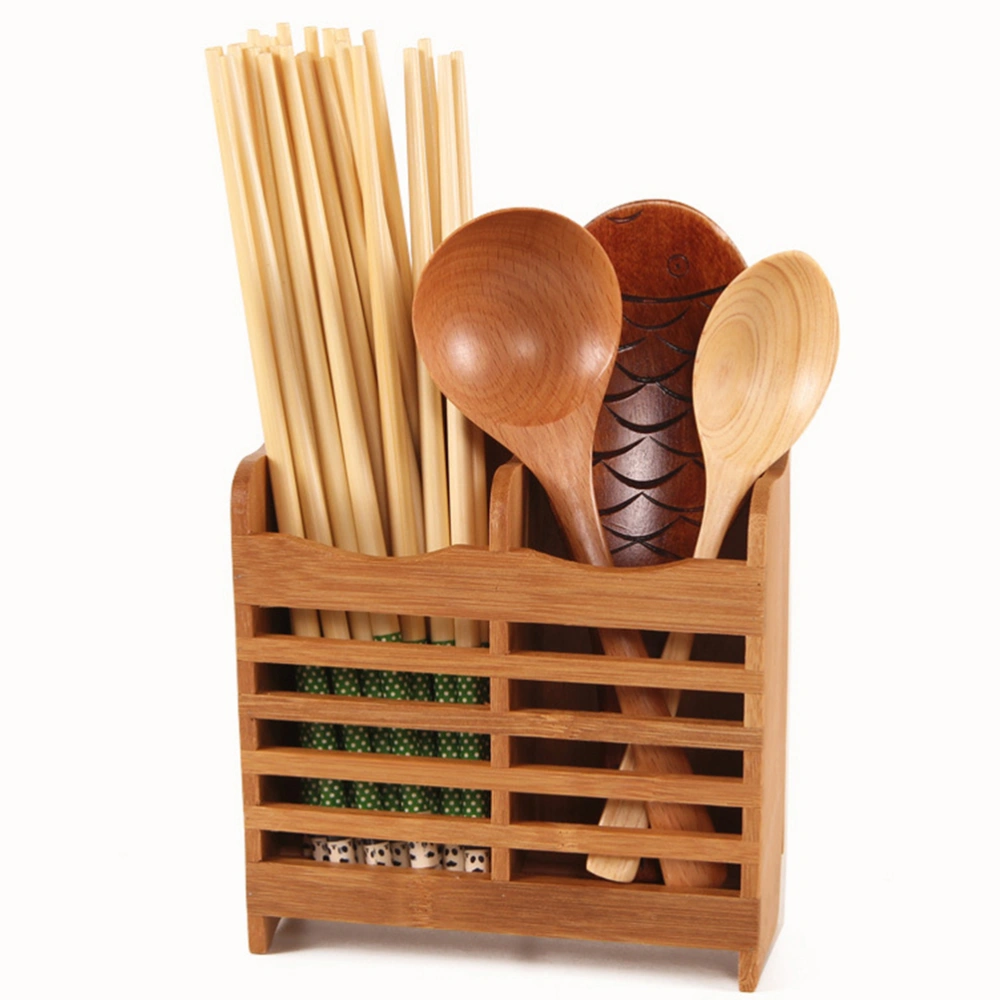 Bamboo Flatware and Utensil Organizer Caddy Tableware Organizer Drying Rack for Chopsticks Spoon Fork