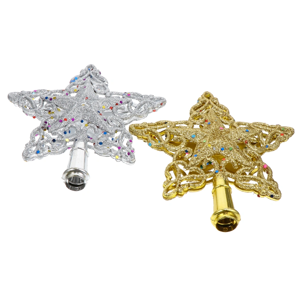 2Pcs Christmas Tree-top Decorative Adornment Xmas Tree Hanging Decoration