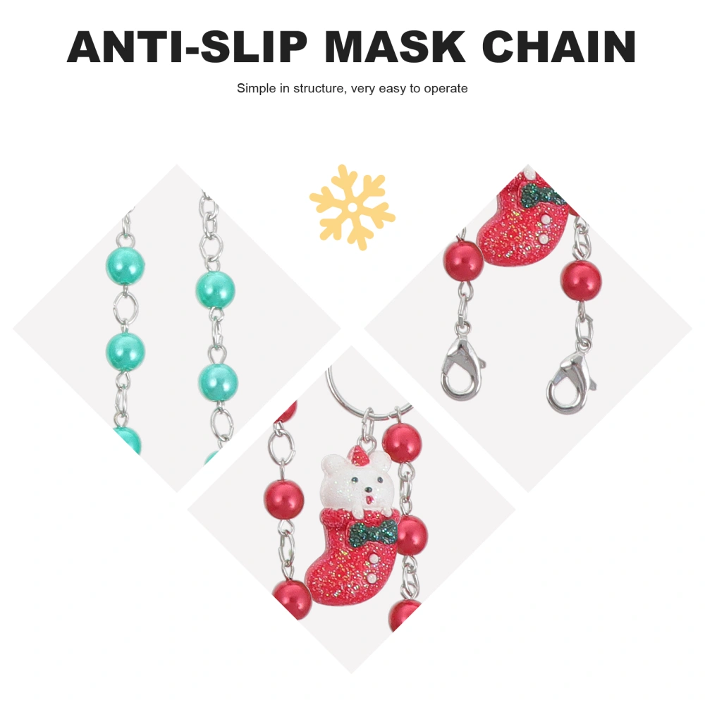 6pcs Non-slip Mask Chain Christmas Themed Glasses Mask Rear Chain Ornament