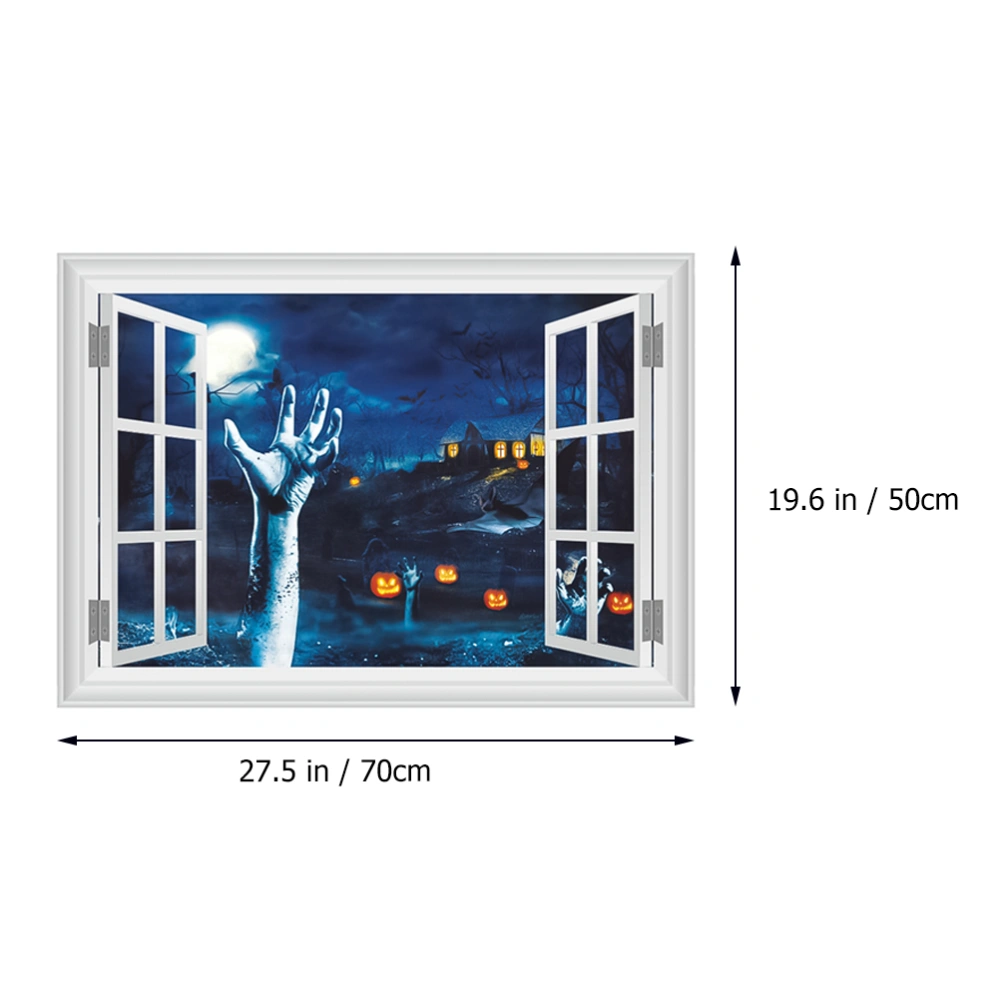 Waterproof Halloween Window Sticker Pumpkin Patttern Decorative Wall Sticker