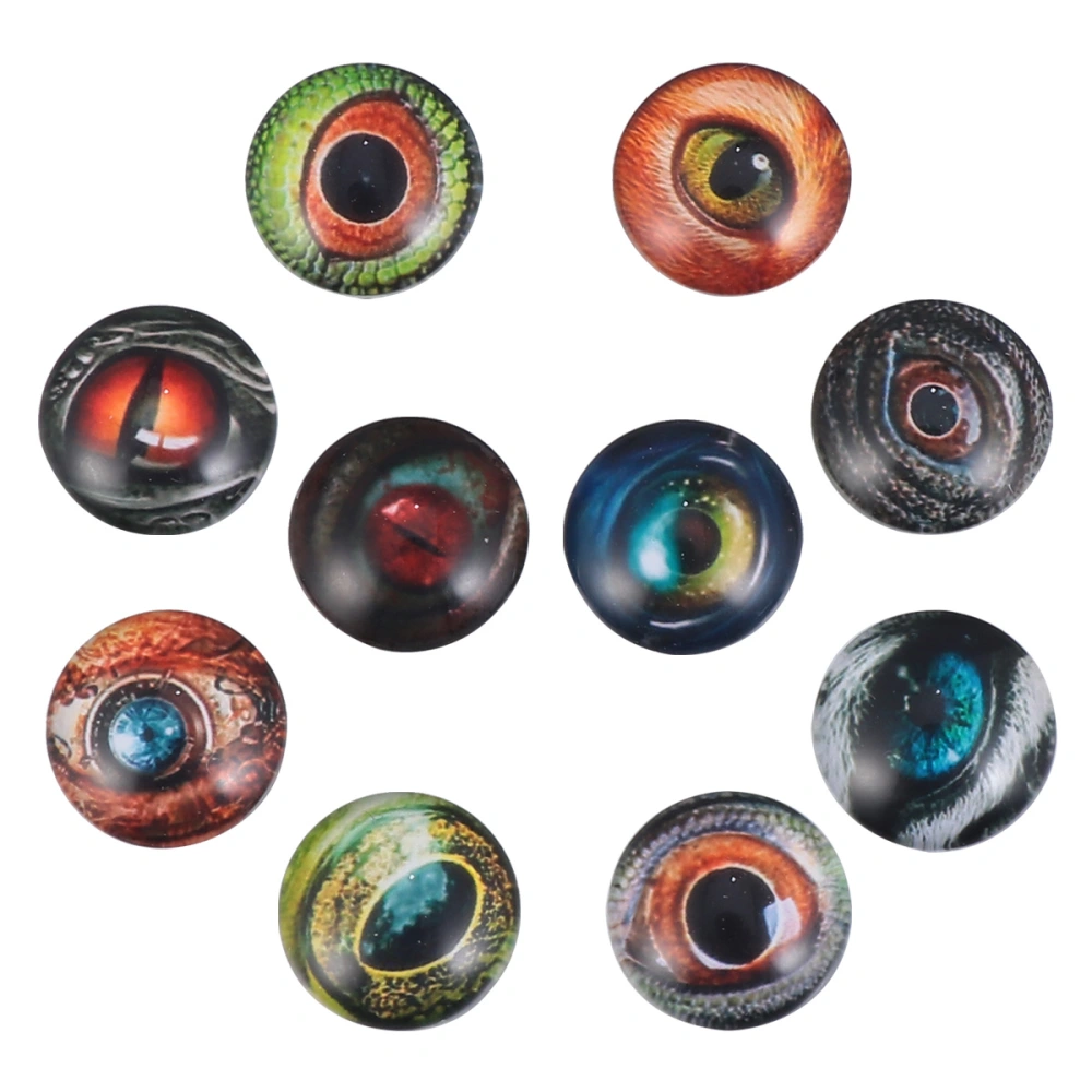 100pcs Round Eyes Glass Stickers DIY Jewelries Decals (14mm)