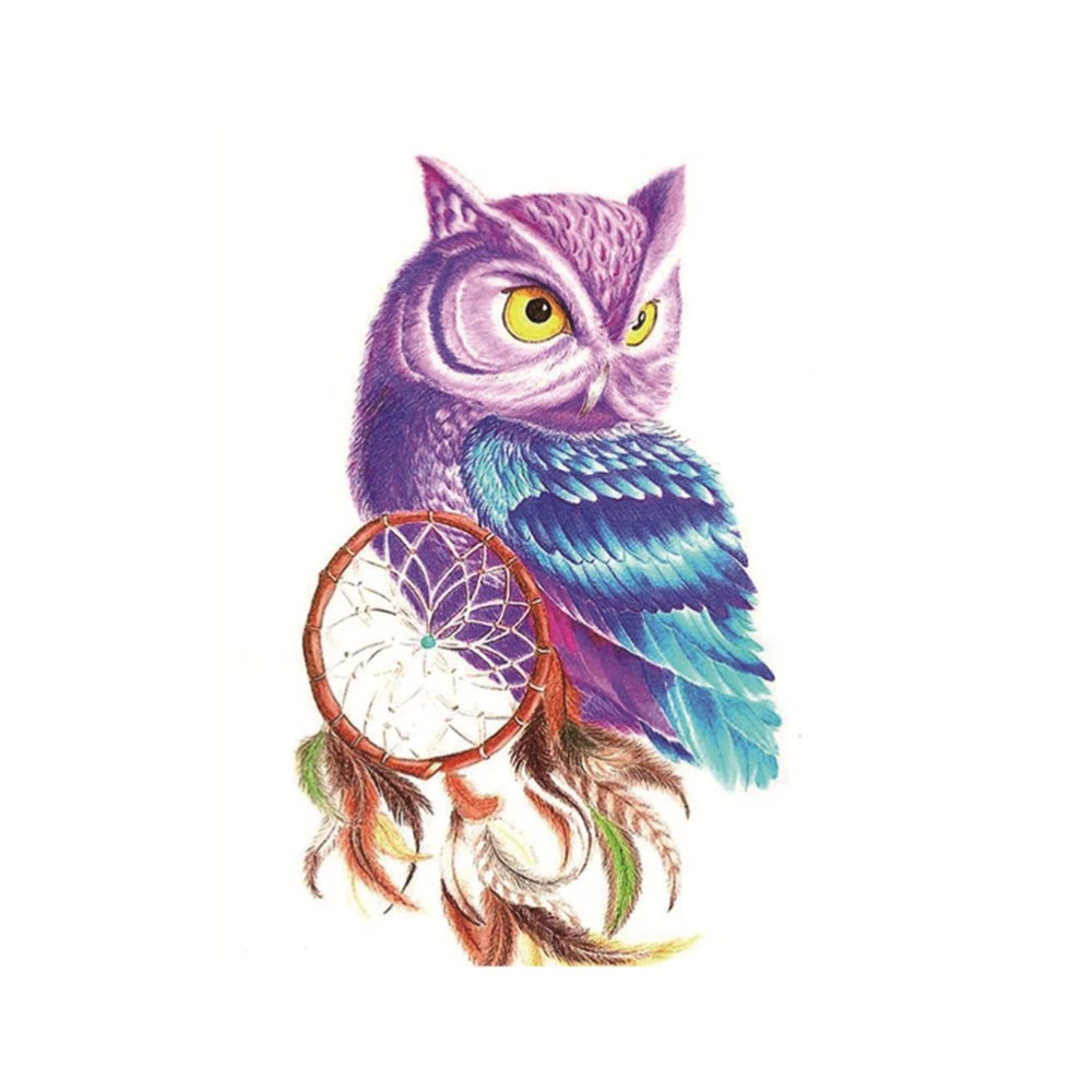 5D DIY Unframed Diamond Embroidery Painting of Owl Handmade Cross Stitch Printing Craft Kits