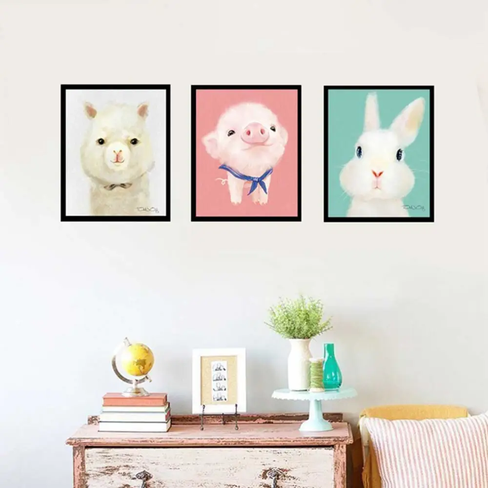 30x40cm Cartoon Bunny Designed Wall Paster Living Room Backround Drop Creative Wall Painting Sky-Blue