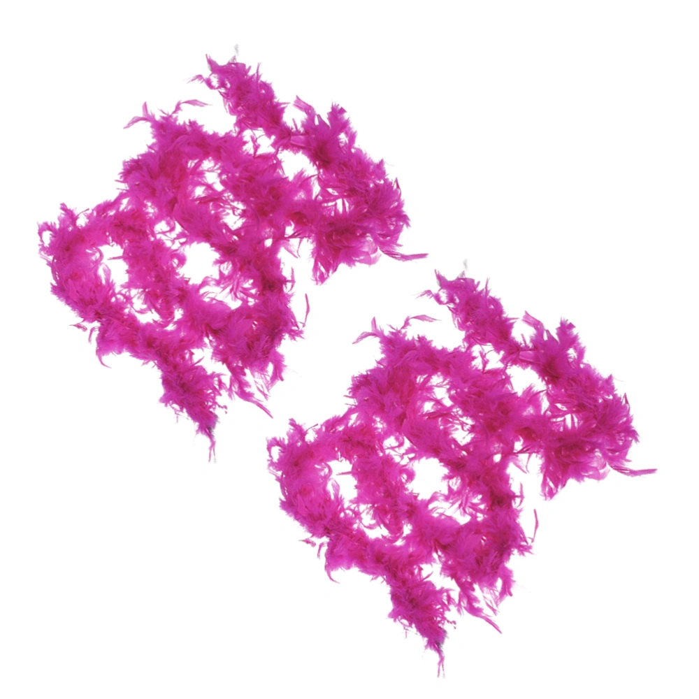 2pcs 1.8M Creative Turkey s Hanging Decorative  Boa for Carnival Parade Party Performs (Rosy)