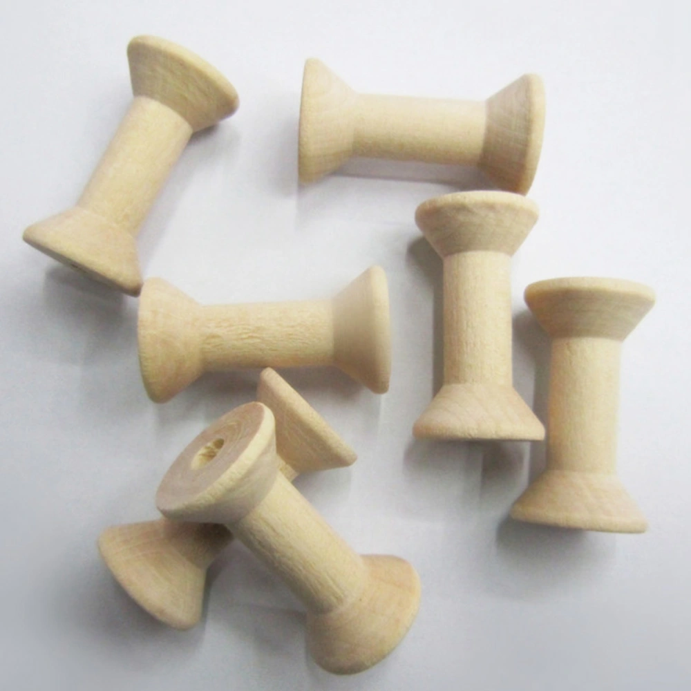 20pcs 5cm Vintage Natural Wooden Empty Thread Spool Coils Bobbin Tool DIY Roller for Sewing Crafts Wire Ribbon Needlework