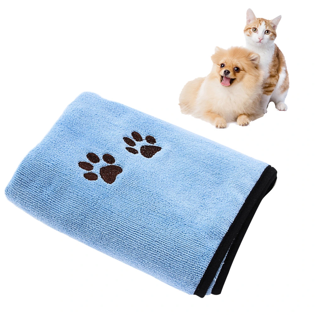 Pet Dog Bath Towel Super Absorption Bath Supplies 50x90cm (Blue)