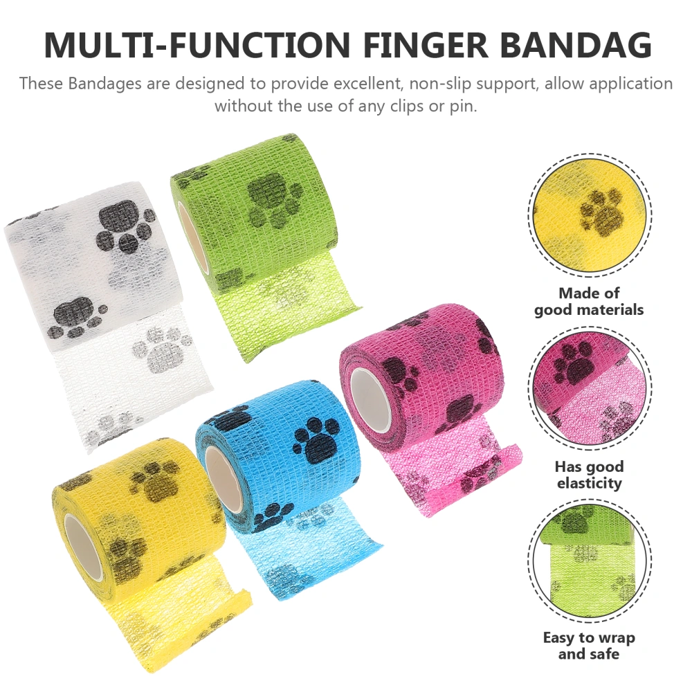 5 Rolls of Professional Dog Bandages Multi-function Finger Bandages Convenient Pet Bandages