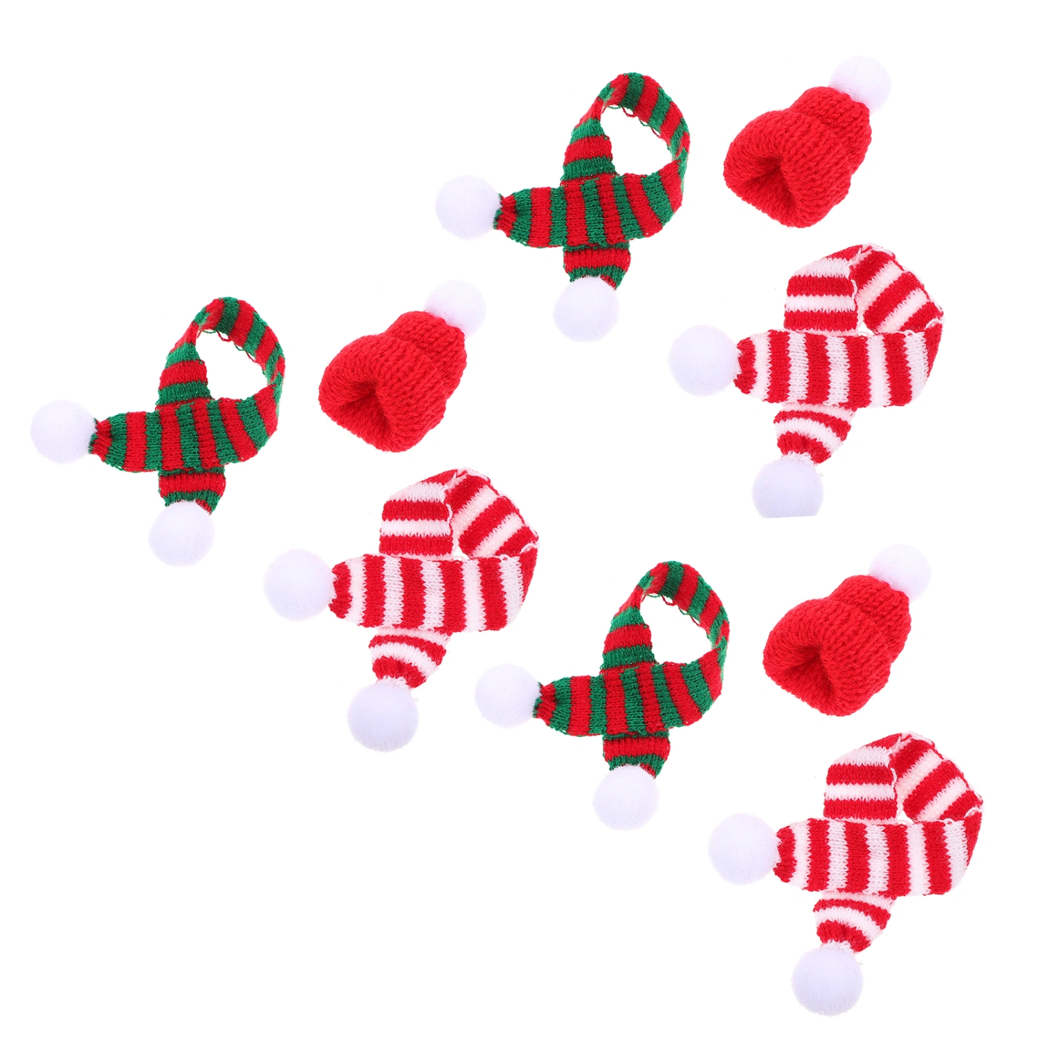 12Pcs Lovely Knitted Decor Christmas Ornament Mini Christmas Craft for Bottle