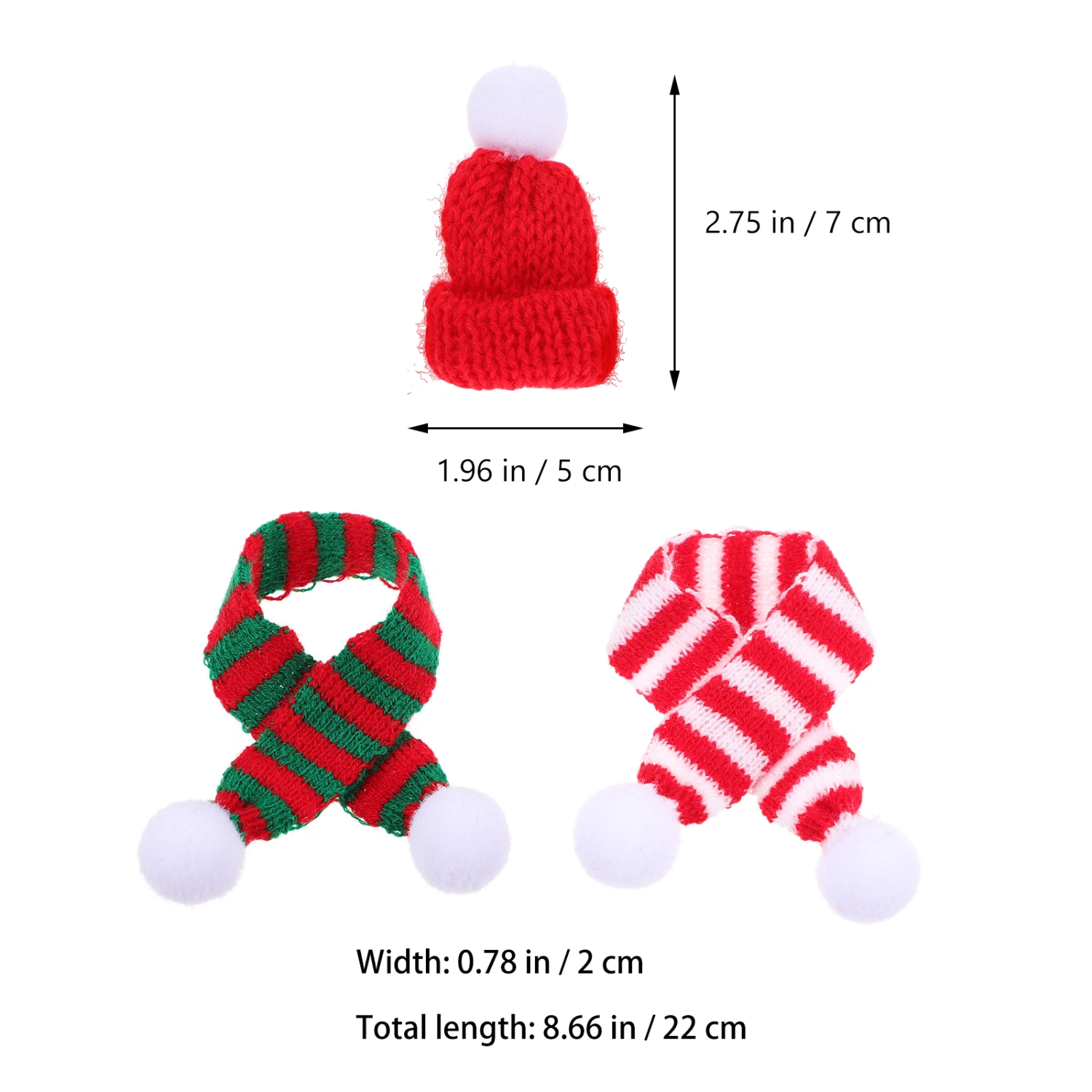 12Pcs Lovely Knitted Decor Christmas Ornament Mini Christmas Craft for Bottle