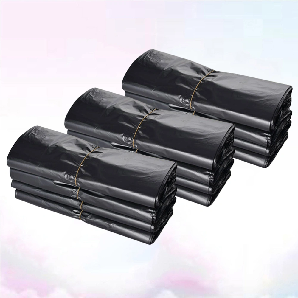 100pcs 30x50cm Disposable Thicken Household Plastic Garbage Waste Trash Bags with Handle Garbage Bags Vest Plastic Bag (Black)