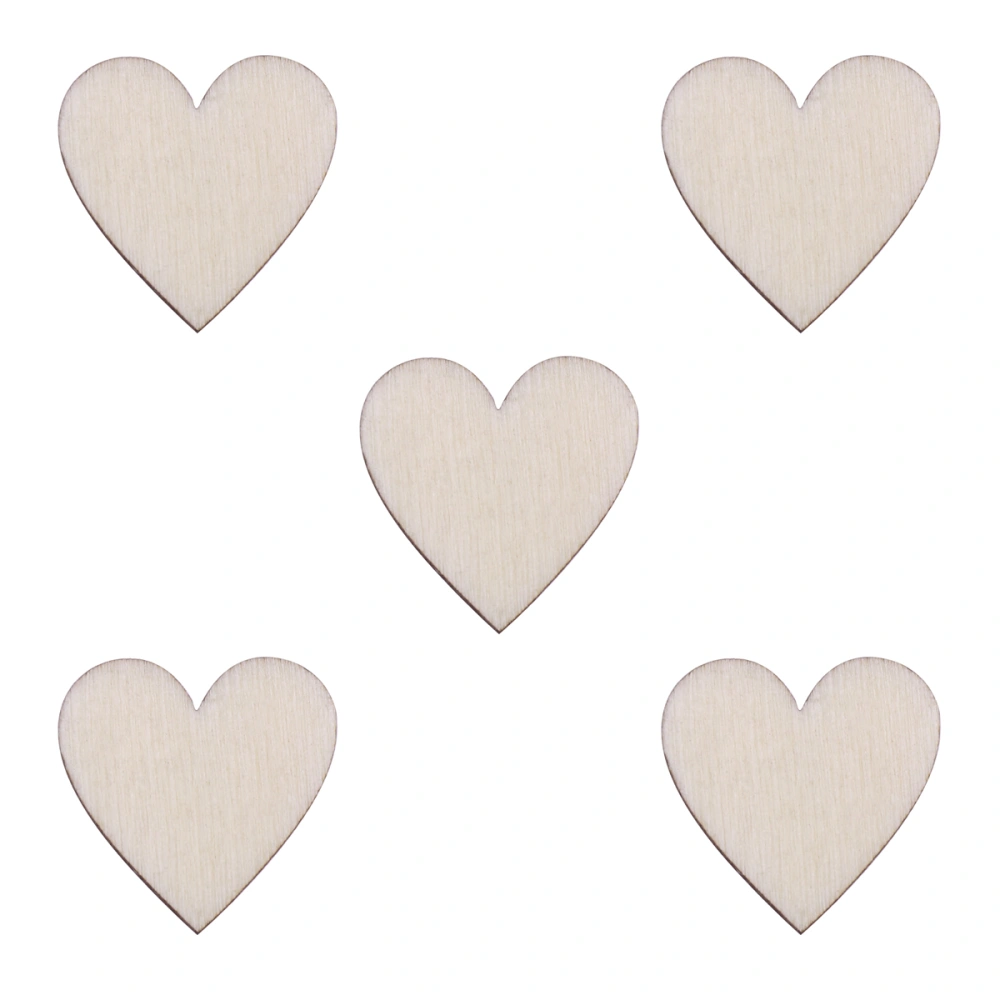 50pcs Heart Shaped Wooden Slices Unpainted Natural Birch Tree DIY Crafts Embellishments