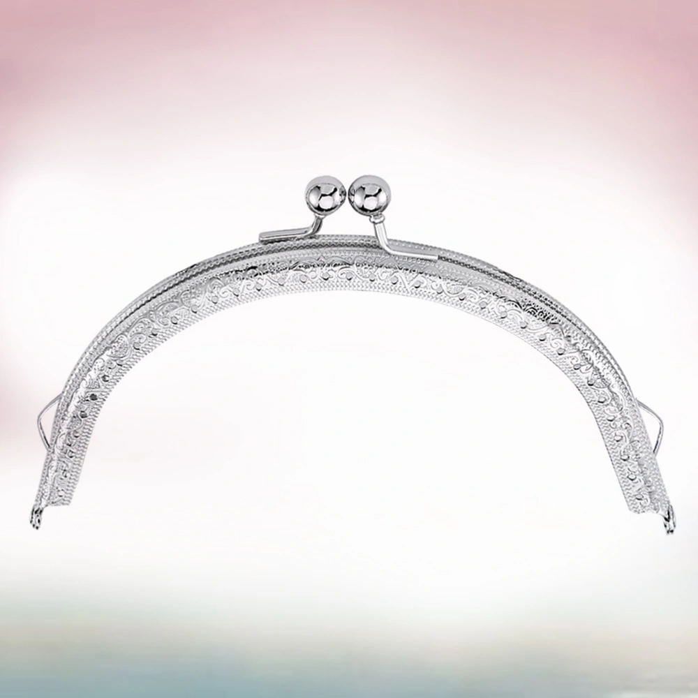 12.5cm Semicircular Arch Iron Purse Frame Coin Bag Decorative Silver Beads Kiss Clasp Lock for Bag Making DIY Craft Handmade