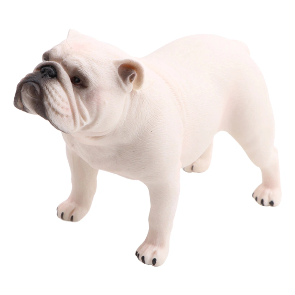 1pc Model PVC Simulation Figurine Pet Dog Ornament Static Solid Animal Model Desktop Decoration (Standing Bulldog)