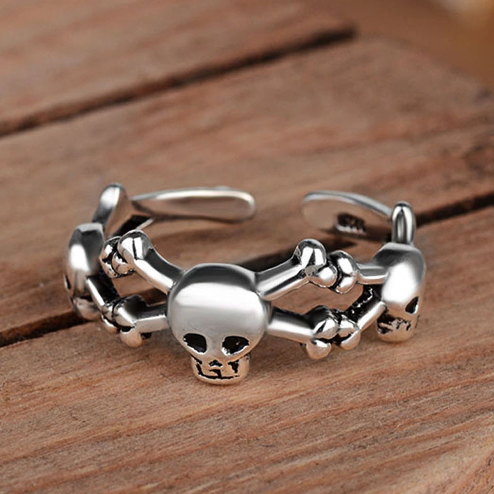 Open Ring Halloween Skull Ring Adjustable Finger Ring Fashion Ring Decoration