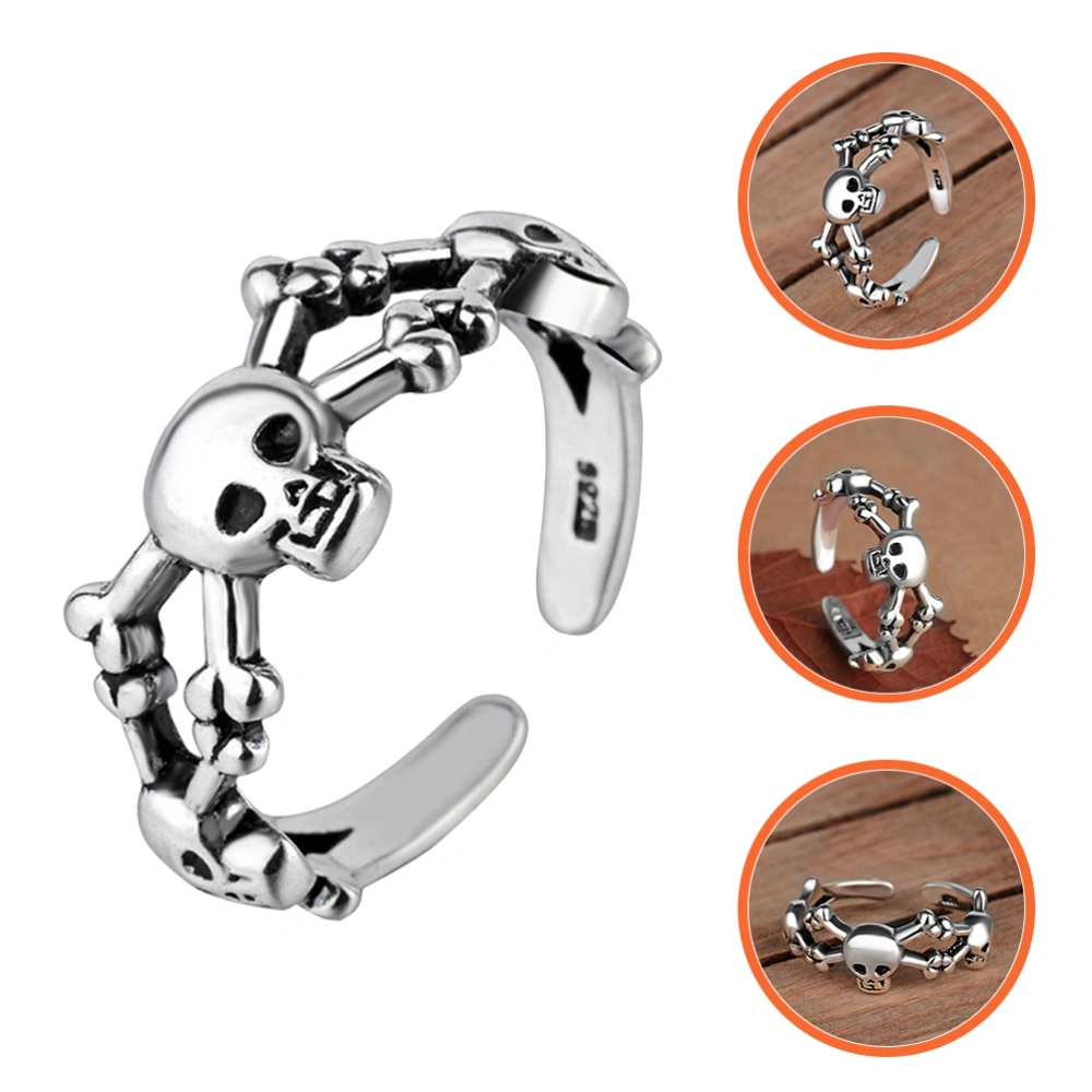 Open Ring Halloween Skull Ring Adjustable Finger Ring Fashion Ring Decoration