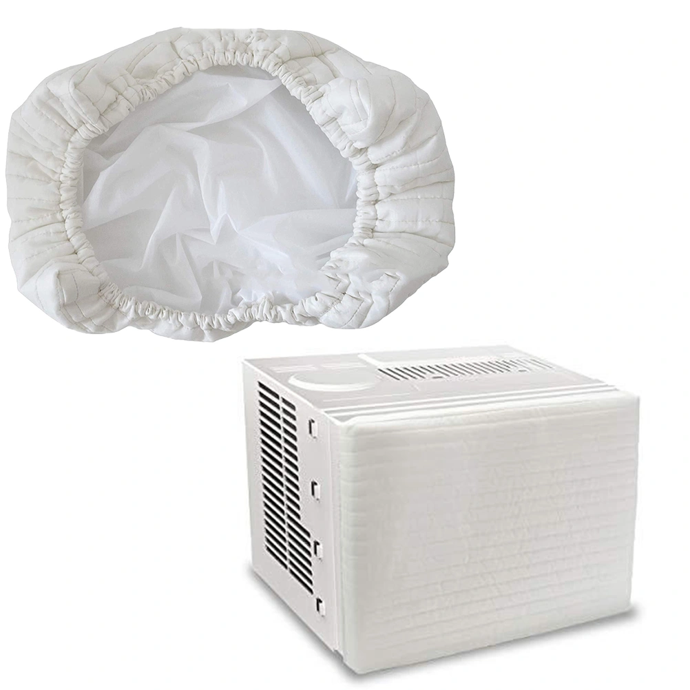 Indoor Air Conditioner Cover Double Insulation Cooling Fan Windshield Useful Air Conditioner Case for Home Bedroom Living Room (Beige)