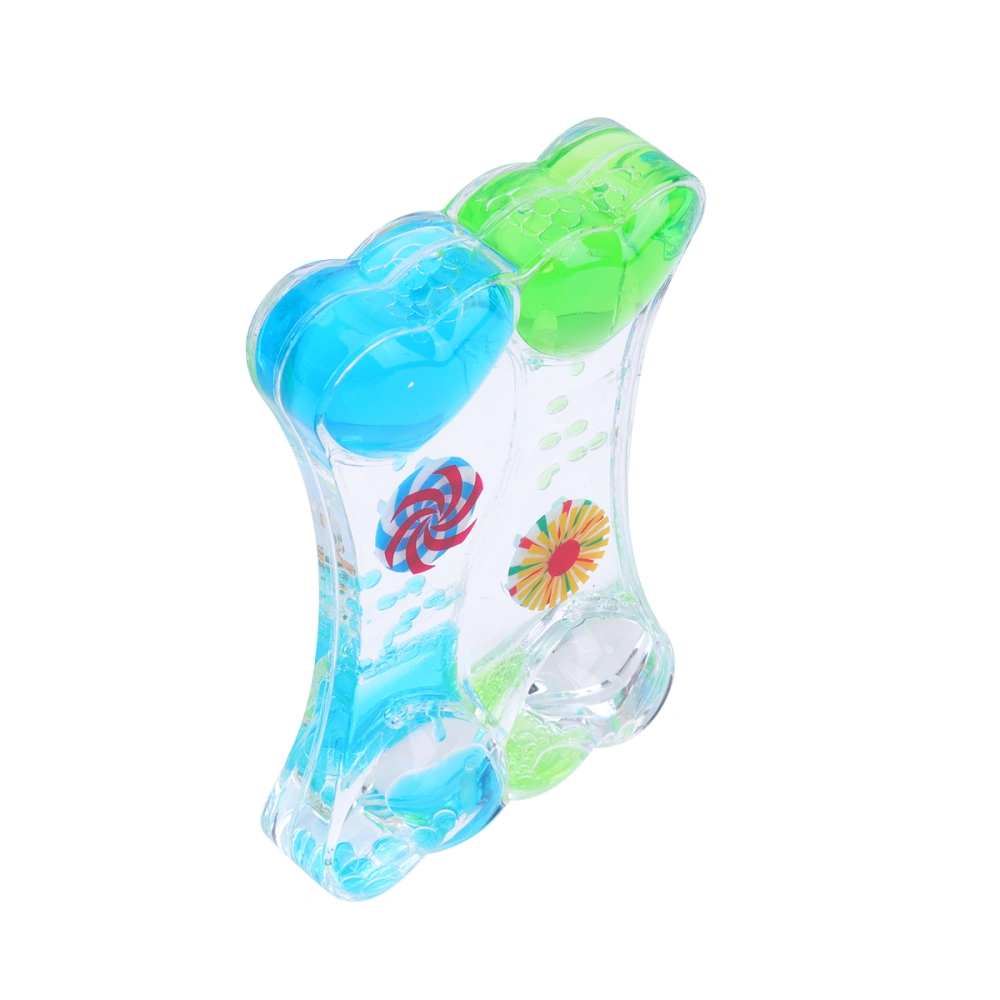 14x9x3.5cm Creative Double Drop Oil Hourglass Windmill Design Timer Cup Adorable Exquisite Sand Glass (Blue and Green)