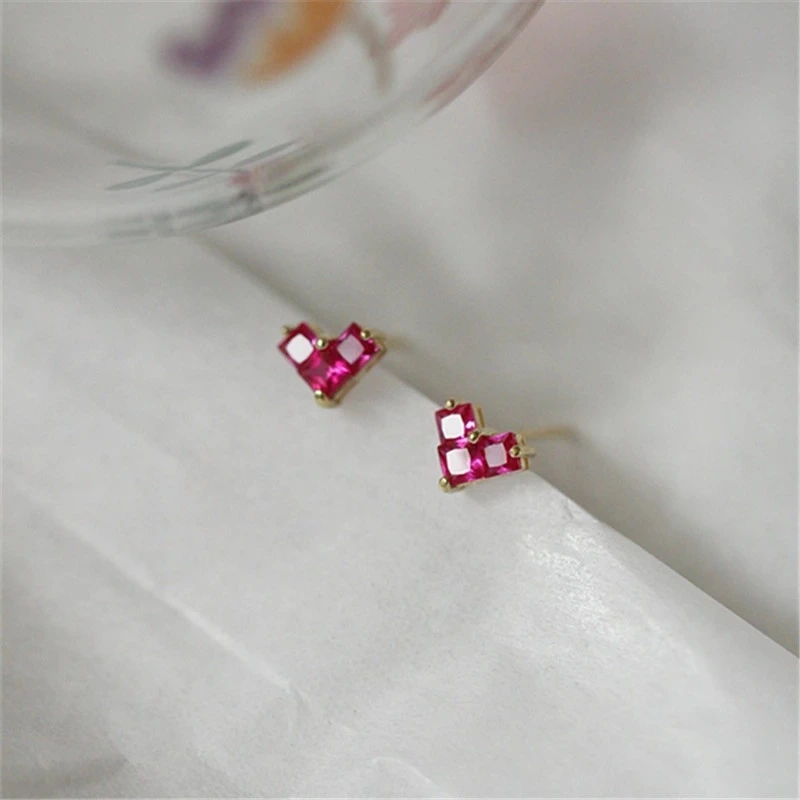 S925 Sterling Silver Small Heart Stud Earrings