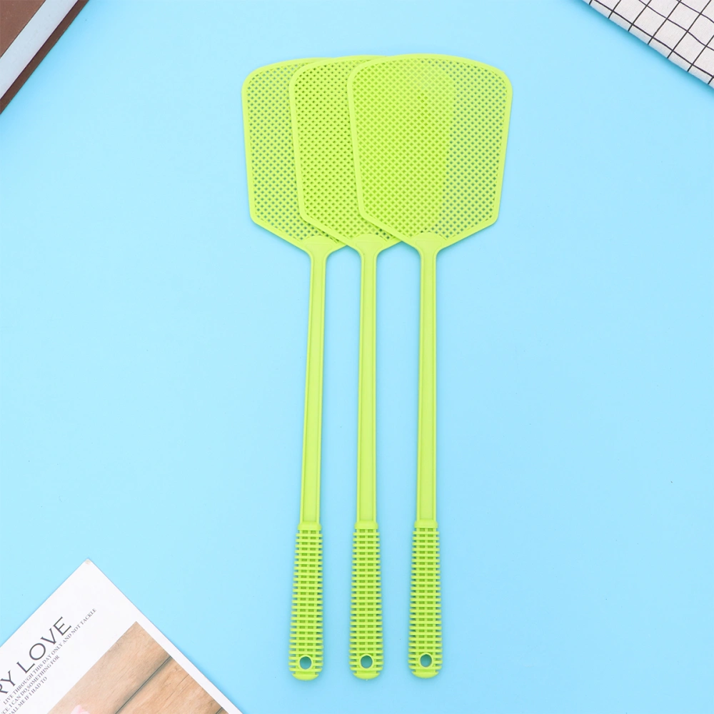 10pcs Plastic Swatters Fashionable Mosquito Swatters Longer Handle Mesh Swatters for Home (Random Color)