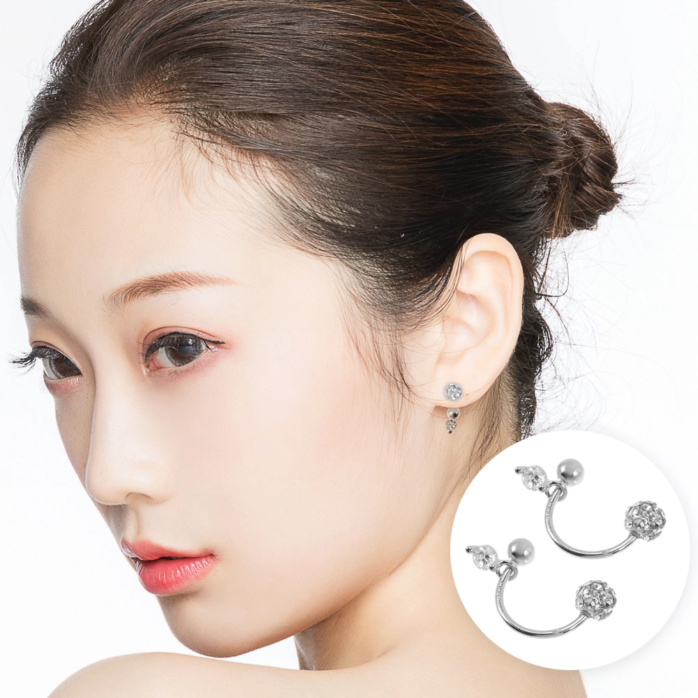 1 Pair Ear Studs Elegant Earrings Girls Rhinestone Ear Studs Creative Earrings