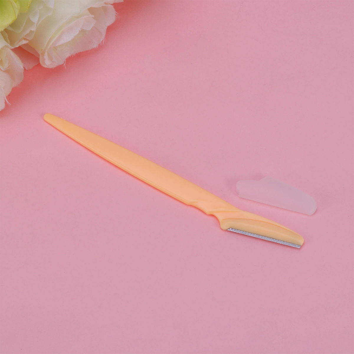 30pcs Eyebrow Razors Portable Stainless Steel Simple Eyebrow Trimmers Facial Razors for Women Ladies(Yellow)