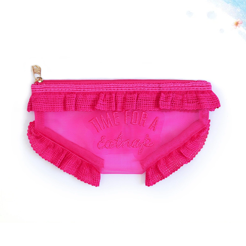 1pc Sexual Panty Shaped Women Makeup Bag Cosmetic Pouch Handbag Purse for Women Girls Ladies (Pink)