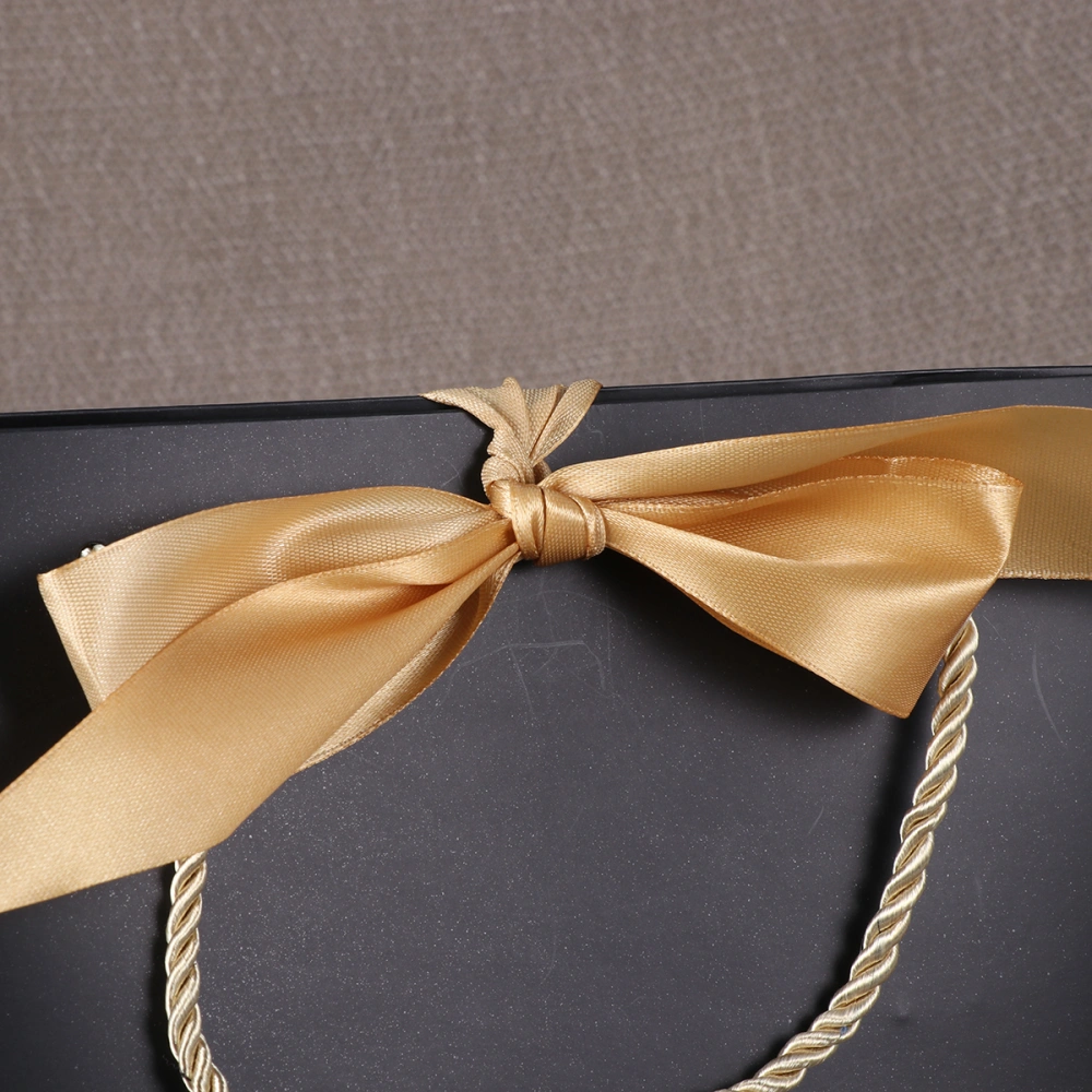 12Pcs Lovely Bow-knot Pattern Handbag Chic Paper Gift Bag Treat Bag Souvenir Bags Presents Pouch for Home Party (Black)