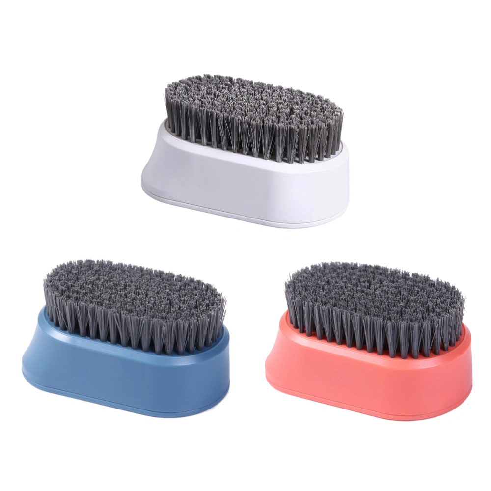 3PCS Household Cleaning Brush Wool Laundry Brush Plastic Clothes Shoes Scrub Brushes Portable Cleaning Tool for Home (Random Color)