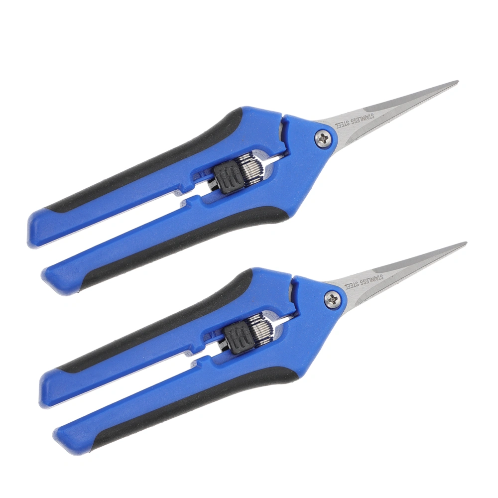 2PCS Stainless Steel Flower Twig Clipper Elbow Straight Head Pruning Shear