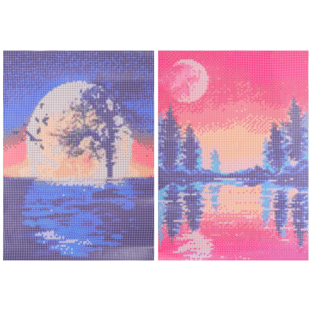 2 Sets DIY 5D Diamond Paint Craft Embroidery Picture Art Craft for Home Wall Decor