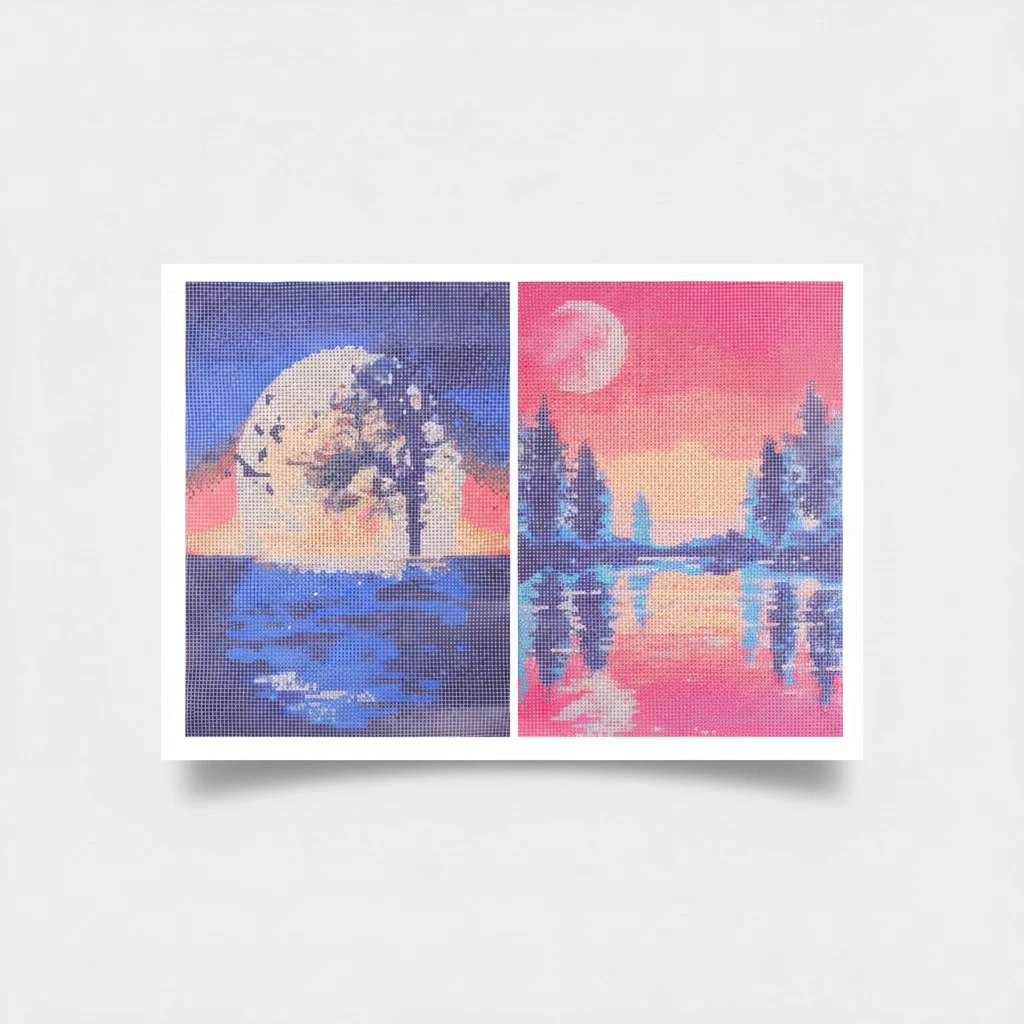 2 Sets DIY 5D Diamond Paint Craft Embroidery Picture Art Craft for Home Wall Decor