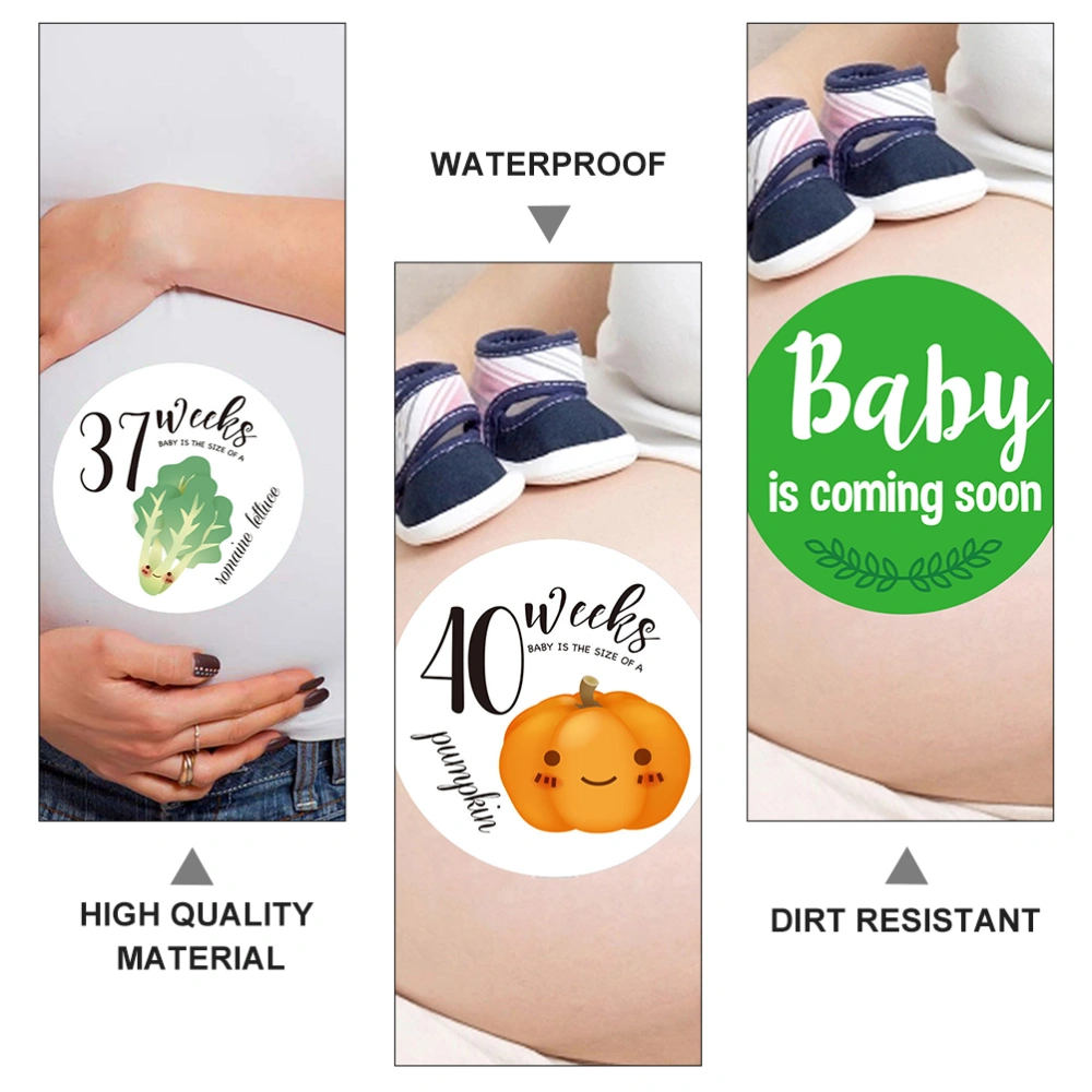 28pcs Pregnancy Weekly Belly Growth Stickers Commemorative Photography Props