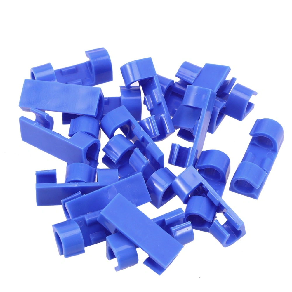 40pcs Self-Adhesive Cable Clips Cord Management Cable Organizer Drop Wire Cord Holder (Blue)