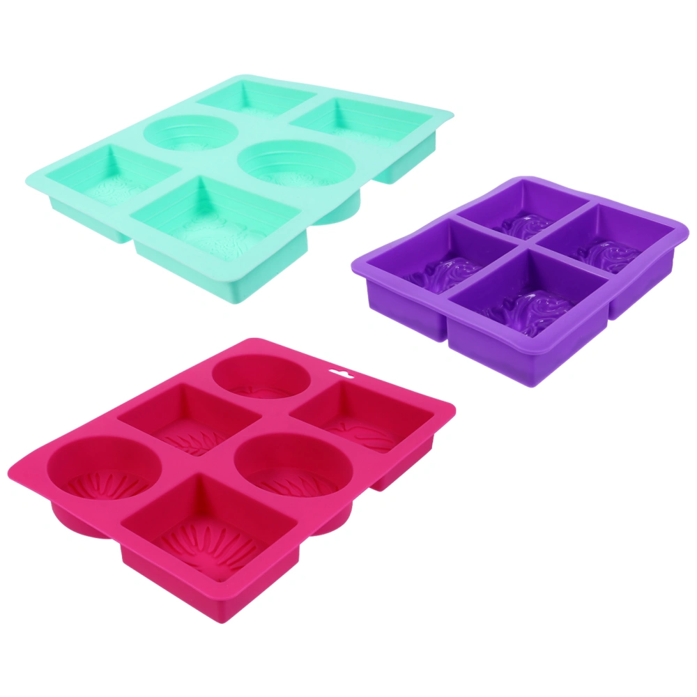 3pcs Soap Molds Non-stick Flower Shapes Soap Molds Handmade Soap Making Molds