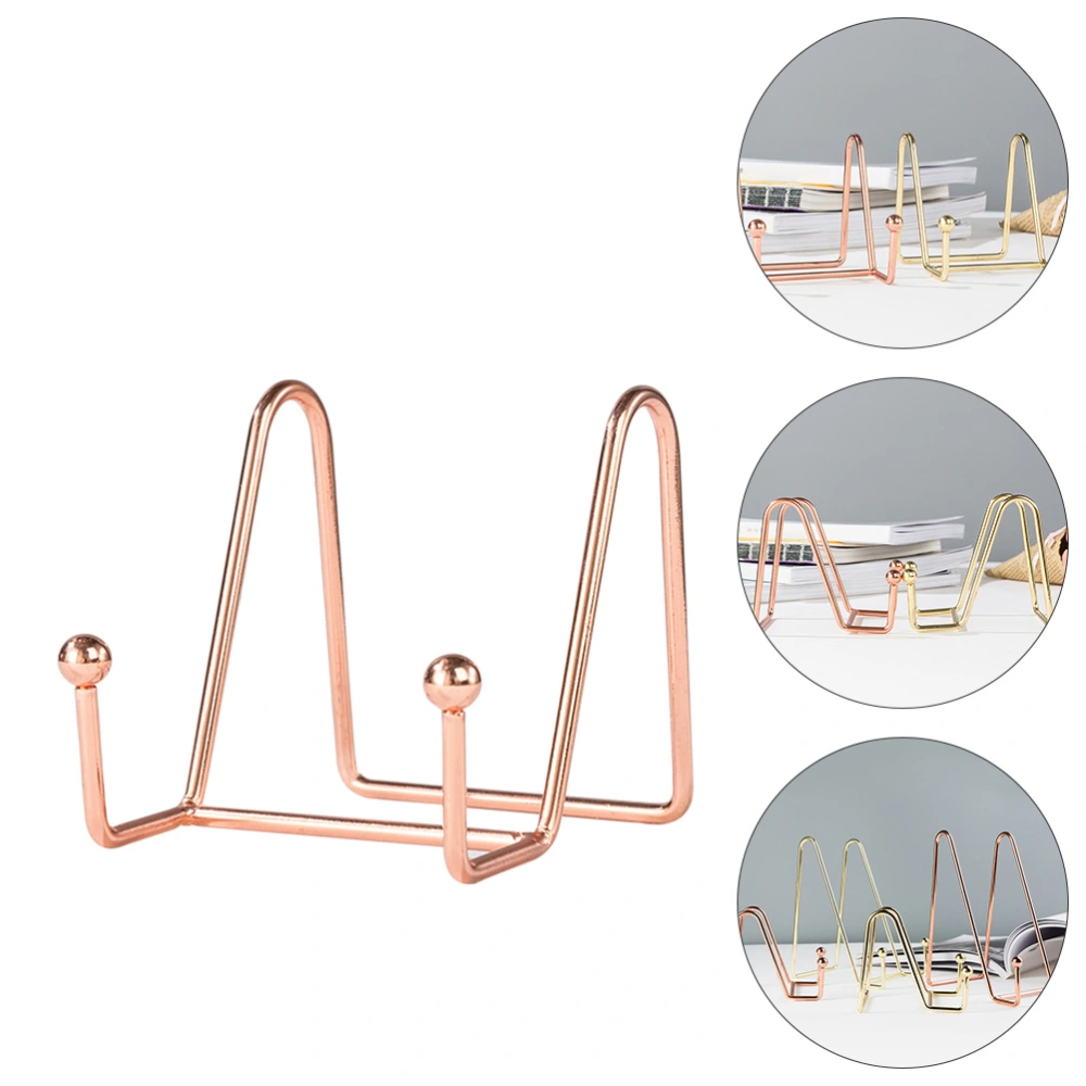 2pcs Desktop Memo Clips Iron Table Name Display Stands Menu Holders (Rose Gold)