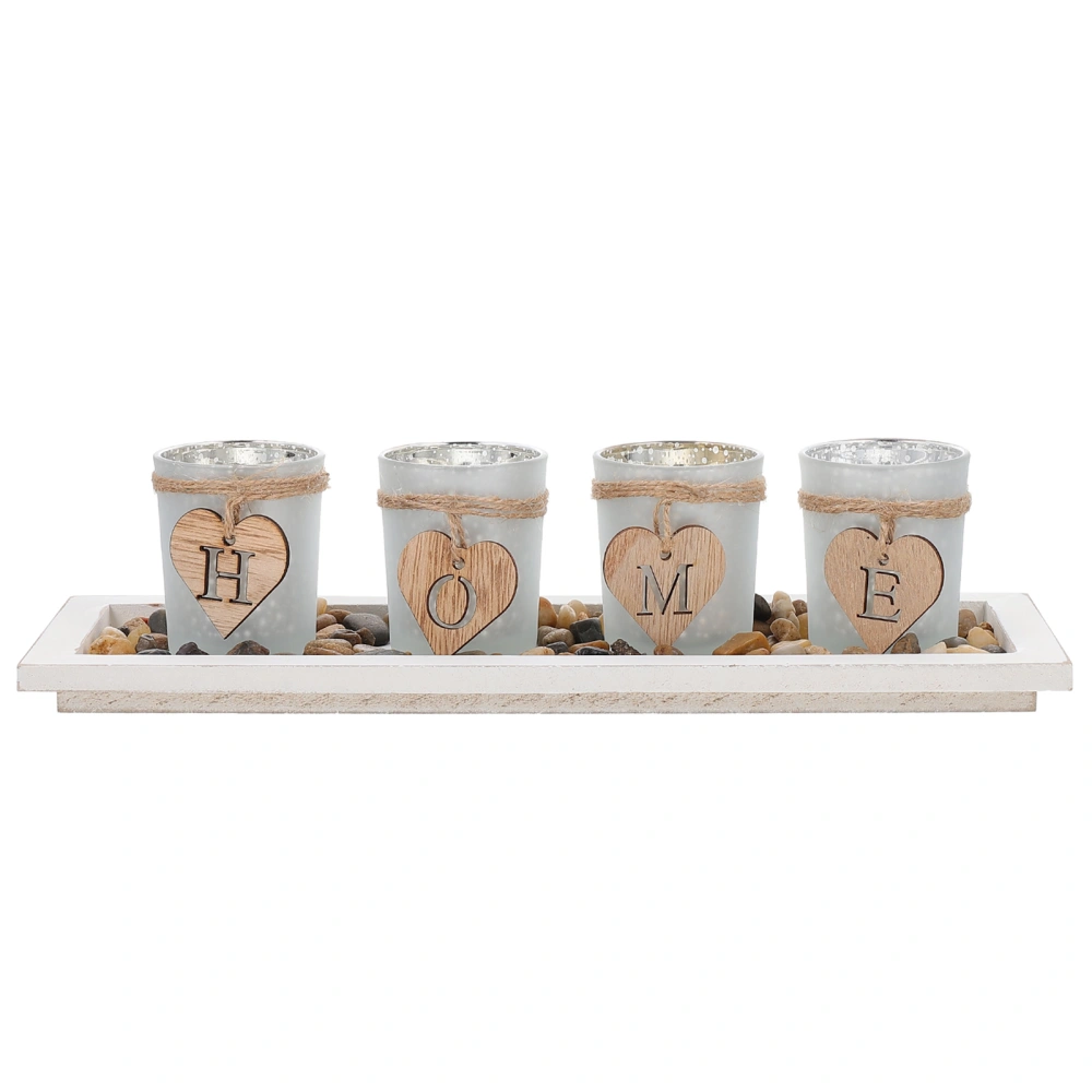 1 Set of Alphabet Design Candleholder Letter Candlestick Decorative Candle Stand