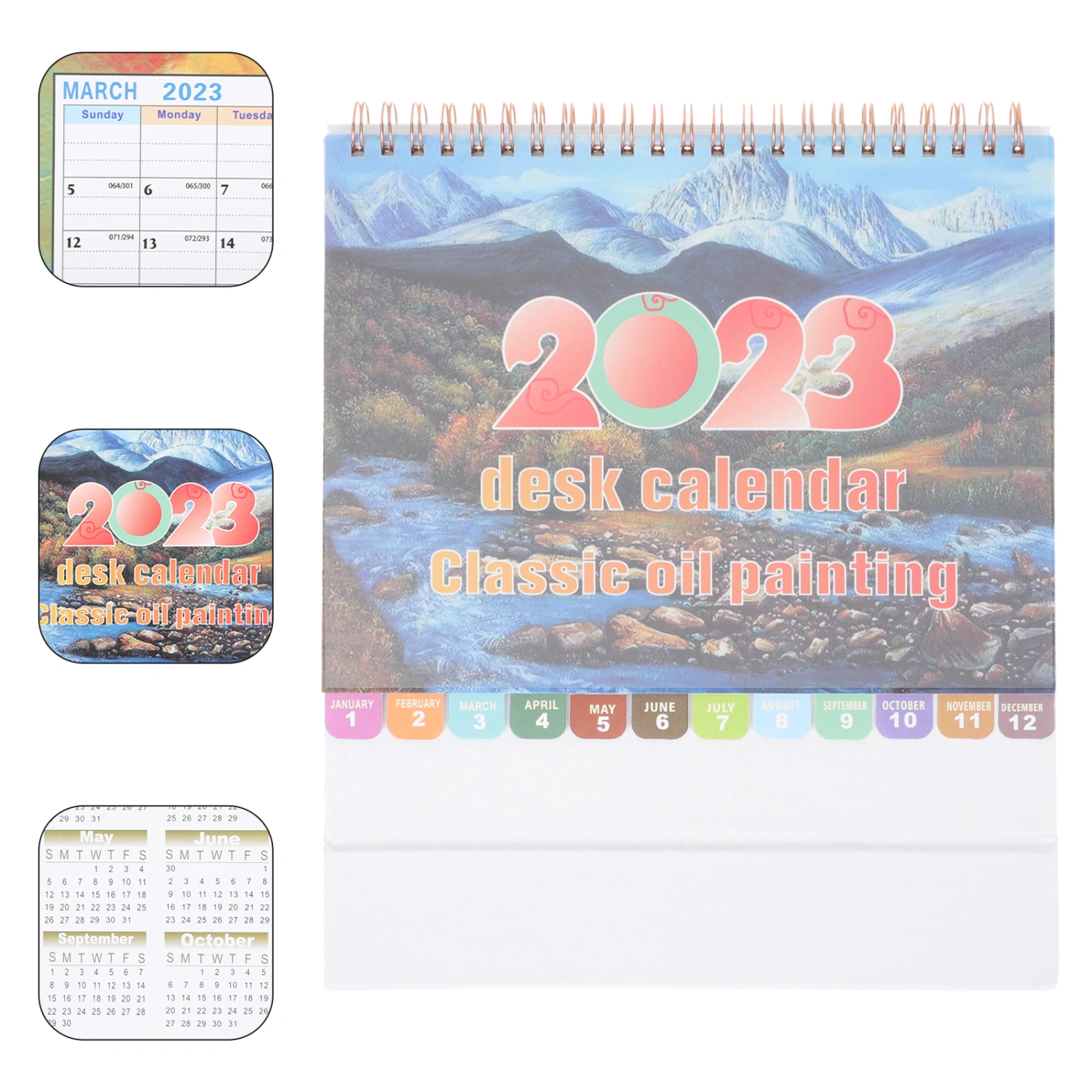 English 2023 Desk Calendar Schedule Writing Desk Calendar Desktop English Calendar Ornament
