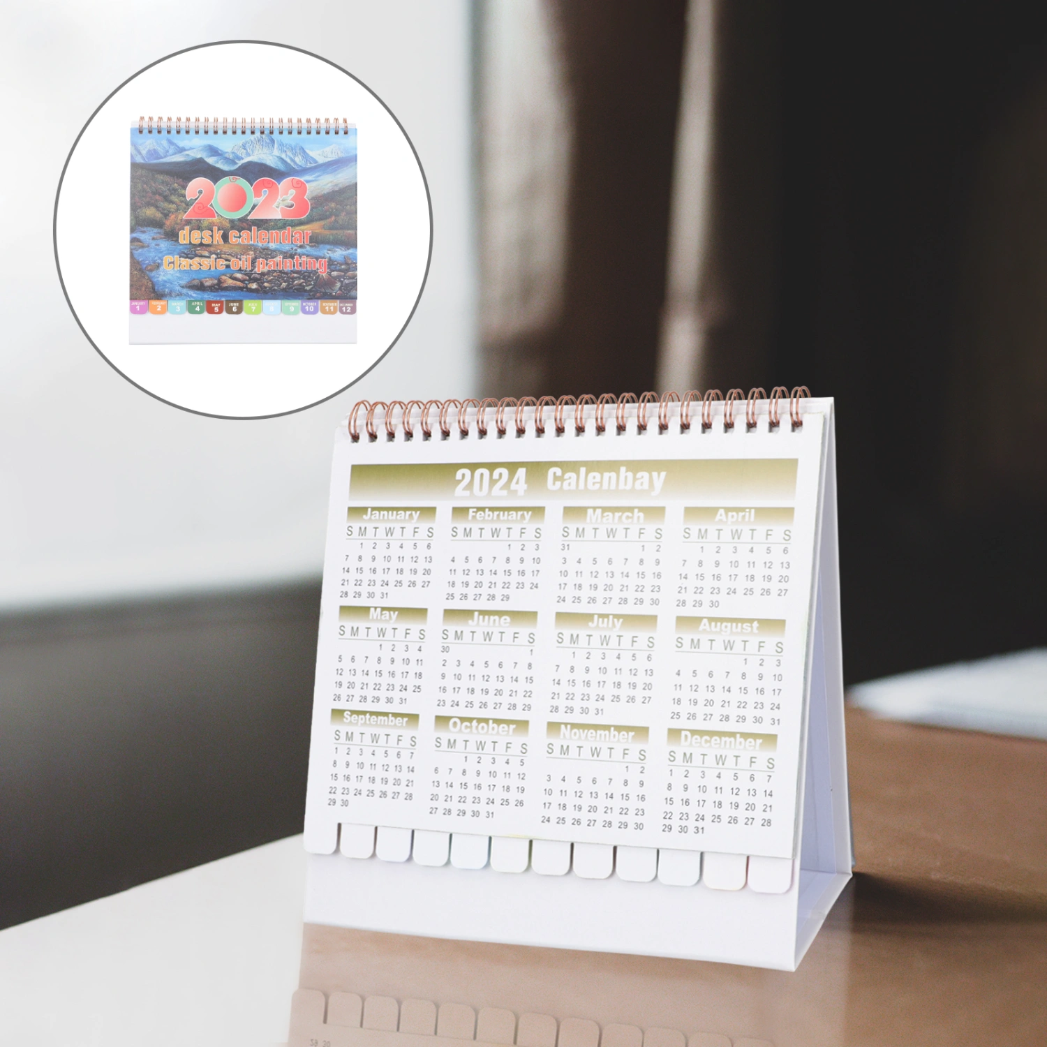 English 2023 Desk Calendar Schedule Writing Desk Calendar Desktop English Calendar Ornament