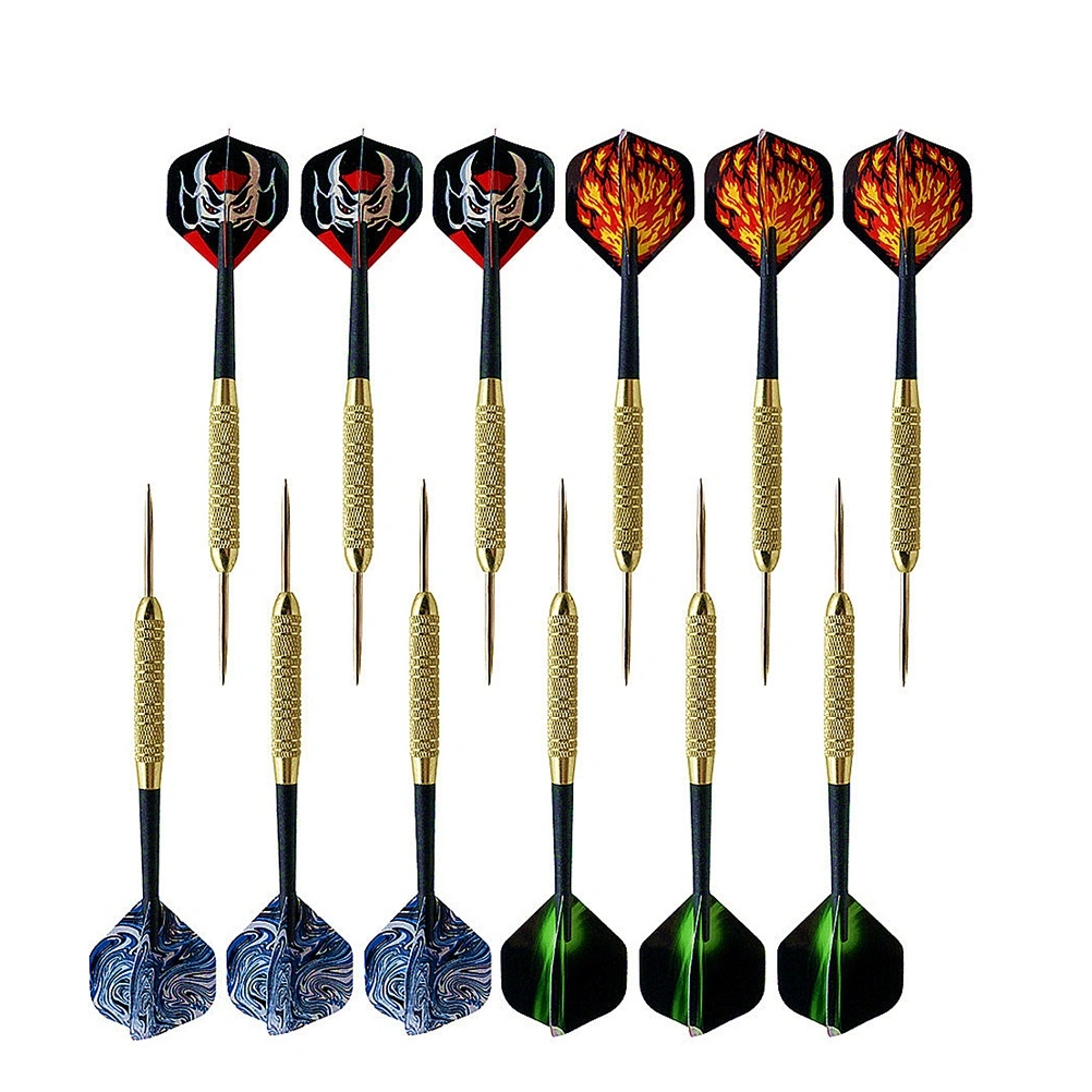 12pcs Pin Type Darts with Frosted Glass Rod Flight Darts Dart Accessories for Playing (19g Colorful)