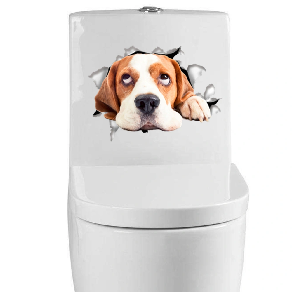 Dog Toilet Seat Sticker Bathroom Wallpaper Decal Removable PVC Wall Stickers for Home Decoration (Type-14149)