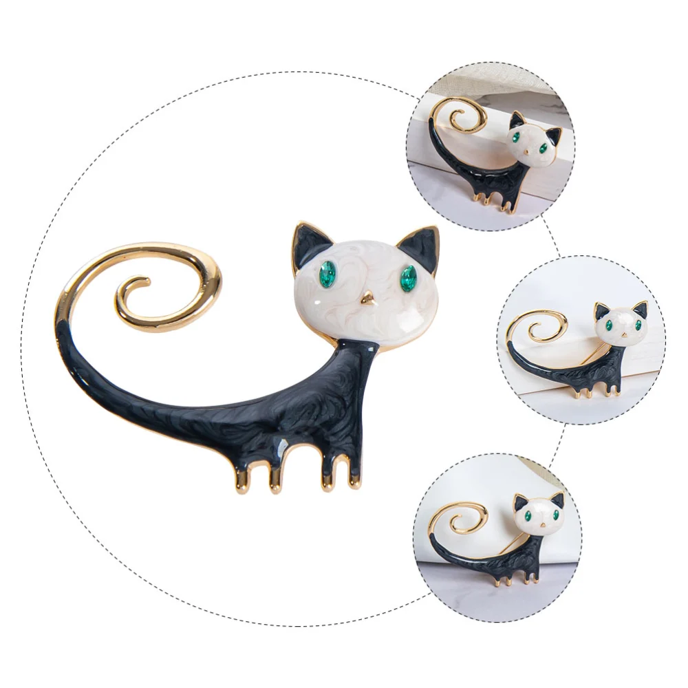 Creative Oil Drop Brooch Cartoon Cat Breastpin Clothes Pin Clothing Accessories