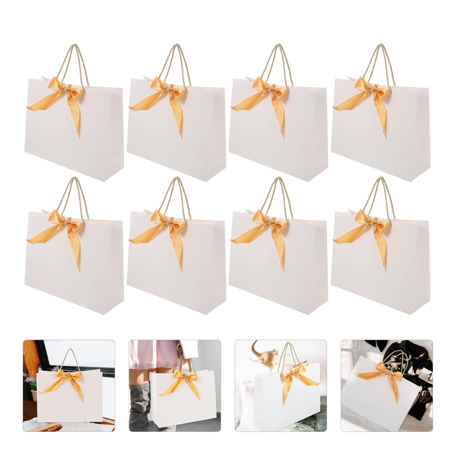 8Pcs Paper Shopping Bag Clothes Packing Bag Paper Jewelry Packing Bag Paper Bag